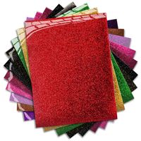 MiPremium PU Heat Transfer Vinyl - Iron On Vinyl Starter Pack, Assorted HTV Glitter Bundle Kit of Heat Press Vinyl in 10 Most Popular Colors, Easy to Cut & Press Glitter HTV Vinyl (Glitter X 10)
