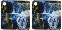3dRose Fast Moving Waterfall Flowing Over Rocks at Baker Dam in Southern, Utah - Key Chains, 2.25 x 2.25 inches, set of 2 (kc_49677_1)