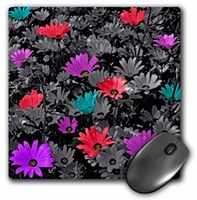 3dRose LLC 8 x 8 x 0.25 Inches Field of Flowers with Touch of Color Mouse Pad (mp_17246_1)