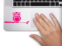Cute Owl on Branch Left Side Symbol Decal Funny Laptop Skin Macbook Trackpad Keypad Sticker Window