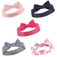 Hudson Baby Unisex Baby Cotton and Synthetic Headbands, Navy Floral, 0-24 Months