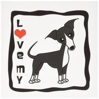 3dRose I Love My Italian Greyhound Grey Blue - Greeting Cards, 6 x 6 inches, set of 12 (gc_25367_2)