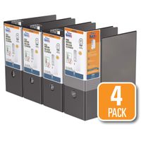 QuickFit Heavy Duty File Binder, 5 Inch, D Ring, Black, 4 Pack (28071-04)