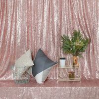 GFCC Not Through Photo Booth Backdrop Graduation Backdrop Rose Gold Sequin Backdrop for Wedding/Event - 10ftx10ft