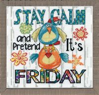 Design Works Crafts, 10" x 10" Counted Cross Stitch Kit, Stay Calm