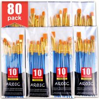 Paint Brush Set, Nylon Hair Brushes for Acrylic Oil Watercolor Painting Artist Professional Painting Kits (80 Pack)
