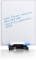 Officemate OIC Premium Dual Sign Holder and Dry Erase White Board, Letter Size, Black/Clear (23044)