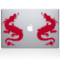 The Decal Guru Double Dragon MacBook Decal Vinyl Sticker - 11" MacBook Air - Red (1055-MAC-11A-DR)