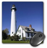 3dRose LLC 8 x 8 x 0.25 Inches Michigan Lake Huron Presque Isle Lighthouse Walter Bibikow Mouse Pad (mp_91241_1)