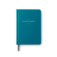 Motto Journal by Compendium: Take Epic Chances. - Flexi-cover with woven ribbon, 144 dotted grid pages
