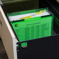 C-Line 7-Pocket Expanding File with Hanging Tabs, Bright Green, 8-1/2" x 11" (58203)