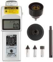 Shimpo DT-205LR Dual Contact/Non-Contact Handheld Tachometer with 6" Wheel, LCD Display, 6-99999rpm Range