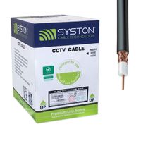 RG59 Dual Shield 3.0 GHz CCTV Coaxial Cable UL CMR/ 20AWG Solid Pure Copper Conductor, 95% CCA Braid in/Outdoor Black 1000ft Box