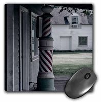 3dRose LLC 8 x 8 x 0.25 Inches Mouse Pad, Photo of an Old Barber Shop Poll - (mp_173607_1)
