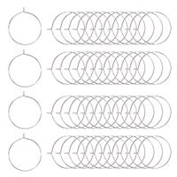 TOAOB 100pcs 25mm Silver Plated Wine Glass Charm Rings Earring Open Beading Hoop Party Favor