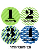 Months in Motion 041 Monthly Baby Stickers Milestone Age Photo Prop Boy Mustache