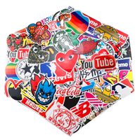 Fashion Brand Stickers 100 pcs Set Logo for Laptop Cool Sticker Water Bottle Decal Motorcycle Bicycle Graffiti Skateboard Luggage Patches for iPhone 11 Car Bumper Travel Case Waterproof Label