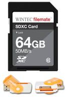 64GB Class 10 SDXC High Speed Memory Card 50MB/Sec. For Sony a65 a77 DSLR Cameras. Perfect for high-speed continuous shooting and filming in HD. Comes with Hot Deals 4 Less All In One Swivel USB card reader and.