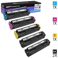 Speedy Inks Remanufactured Toner Cartridge Replacement for Canon 131 (2 Black, 1 Cyan, 1 Magenta, 1 Yellow, 5-Pack)