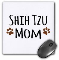 3D Rose"Shih Tzu Dog MomDoggie by BreedMuddy Brown Paw PrintsDoggy LoverProud Pet Owner Mama" Matte Finish Mouse Pad - 8 x 8" - mp_154196_1