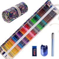 Colored Pencils Set for Adult Coloring Books (72-Count), New and Improved Premium Artist Pencils, Handmade Canvas Pencil Wrap, Extra Accessories, Holiday Gifts, Oil Based Colored Pencil