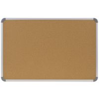 Ghent 3" x 4" Aluminum Radial Edge Euro-Style Frame Natural Cork Bulletin Board, Made in the USA