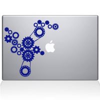 The Decal Guru Steampunk Gears MacBook Decal Vinyl Sticker - 11" MacBook Air - Dark Blue (1184-MAC-11A-DB)