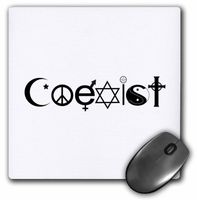 3dRose LLC 8 x 8 x 0.25 Inches Mouse Pad, Coexist (mp_157393_1)
