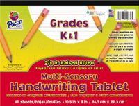 Pacon  Multi-Sensory Raised Ruled Tablet, White, 5/8" x 5/16" x 5/16" Ruled 10-1/2" x 8", Ruled Long, 40 Sheets