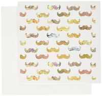 3dRose Mustache pattern on white - mustaches of vintage maps - beige brown travel moustache - Greeting Cards, 6 x 6 inches, set of 12 (gc_113118_2)