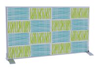 Paperflow EasyScreen Horizontal Divider Screen, 38-4/7 x 70-6/7 x 1-7/9", Blue/Green Squares (31330)