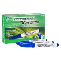 TICONDEROGA White System Dry Erase Marker, Chisel Tip, Blue, 12-Pack (92008)