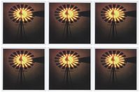 3dRose Image of A Sunset Filtering Thru A Windmill In Texas - Greeting Cards, 6 x 6 inches, set of 6 (gc_163138_1)