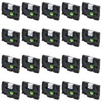 SuperInk 20 Pack Compatible for Brother HSe-211 HSe211 HS-211 HS211 Black on White Heat Shrink Tube Label Tape use in PT-D400 PT-D450 PT-E300 PT-E500 PT-P750WVP Printer (0.23''x 4.92ft, 5.8mm x 1.5m)