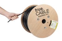 Cat6A Riser (CMR), 1000ft, Black, 23AWG 4 Pair Solid Bare Copper, 750MHz, ETL Listed, Unshielded Twisted Pair (UTP), Bulk Ethernet Cable, trueCABLE