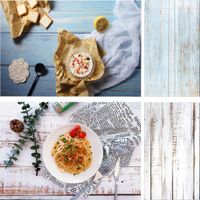 Evanto 22x35 Inch (56x88cm) 2-in 1 Blue and White Wood Background Wooden Texture Photo Backdrop Paper for Food, Jewelry, Cosmetics, Small Products Shoots