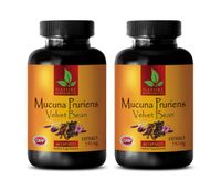 Stress Relief Vitamins Natural - MUCUNA PRURIENS Extract 350 MG - Velvet Beans - Velvet Bean Supplement - 2 Bottles 120 Capsules