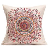 Bokeley Pillow Case, Flax Square Bohemian Pattern Decorative Throw Pillow Case Bed Home Decor Car Sofa Waist Cushion Cover (F)