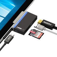 LINKUP Microsoft Surface GO Compatible Docking Station USB C Dock | 5-in-1 SDXC Card Reader Hub | HDMI 4K 1xUSB-A 2.0 SD/MicroSD 1xUSB-C Charging Port | Compatible with Original Surface GO Power Plug