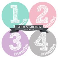 Months in Motion Baby Monthly Stickers - Baby Milestone Stickers - Newborn Girl Stickers - Month Stickers for Baby Girl - Baby Girl Stickers - Newborn Monthly Milestone Stickers - Belly Stickers