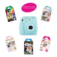 Fujifilm Instax Mini 9 Instant Camera | Includes 2 Rainbow Film Packs (20 Photo Sheets Total) | Auto Lens & Light Exposure Setting | Certified Refurbished (Ice Blue)