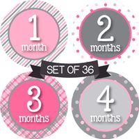 Baby Girl Monthly Stickers - Milestone Stickers Girl - Month Stickers for Baby Girl - Baby Monthly Milestone Stickers - Baby Month Stickers - Baby Stickers for Each Month - Month Milestones for Baby