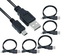 SaiTech IT 5 Pack USB 2.0 A to Mini 5 pin B Cable for External HDDS/Camera/Card Readers - 50cm(1.5 feet)