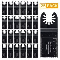 Vtopmart 25 Wood Oscillating Multi Tool Quick Release Saw Blades Compatible with Dewalt Dremel Fein Multimaster Bosch Makita Milwaukee Rockwell Ryobi Porter Cable Black & Decker Craftsman Ridgid