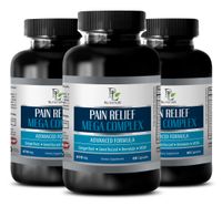 Pain Supplement with Natural Ingredients - Pain Relief MEGA Complex 610MG - antioxidant Booster - 3 Bottles (180 Capsules)