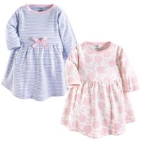 Touched by Nature Girls, Toddler, and Baby Organic Cotton Short-Sleeve Dresses, Floral Shadow, 4 Toddler