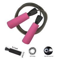 YZLSPORTS Professional Adjustable Steel Wire Jump Rope with Carrying Pouch by Fitness Factor Ergonomic,Durable,Easy to Adjust Premium Jump Rope All Heights and Skill Levels,Pink Black