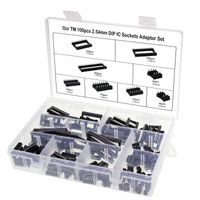 OCR 2.54mm Pitch Dual Row DIP IC Sockets Solder Type Adaptor Set 6,8,14,16,18,24,28,40 Pin Electronic Components Socket Adapter Connector 100pcs