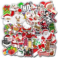 Christmas Stickers 50pcs Cute Santa Reindeer Stickers for Water Bottles Laptop Scrapbook Skateboard Luggage Cars