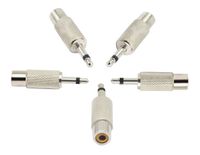 zdyCGTime RCA to 3.5MM Audio TS Adapter 3.5mm 1/8" Mono Plug Male to RCA Female Jack Adaptor Connector (Silver)(5 Packs, 2-Pole)